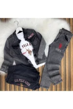 Polo Baskılı Ceket Tişört Pantolon Kot Takım - Görsel 2