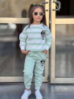 Yeni Sezon 3 İplik Şardonlu Penye Takım  Kız Çocuk - Görsel 4