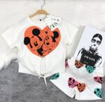 Mickey Desenli Kız Çocuk Alt Üst Yazlık Takım