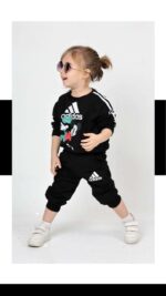 Adidas Baskılı Kız Çocuk İkili Takım  İki İplik Sıkı Dokuma Kumaş Ve Likralı Rahat Tasarım" - Görsel 2