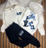 Kız Çocuk A Kalite Kapüşonlu Üç İplik Kışlık Eşofman Takımı  Şık Ve Sıcacık