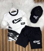 Tişört Şort Ve Şapkalı 3 lü Takım  Erkek Çocuk