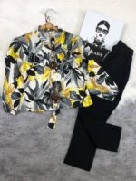 Şıklığın Zarif Dokunuşu: Desenli Bluz &  Pantolon Kombin - Görsel 5