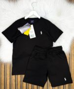 Polo Baskılı Şapka  Kısa Kollu Tişört  Şort  Yazlık 3lü Kombin - Görsel 2