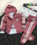 Kız Çocuk Adidas Baskılı Kapüşonlu Yazlık Takım – Suprem Kumaş - Görsel 3