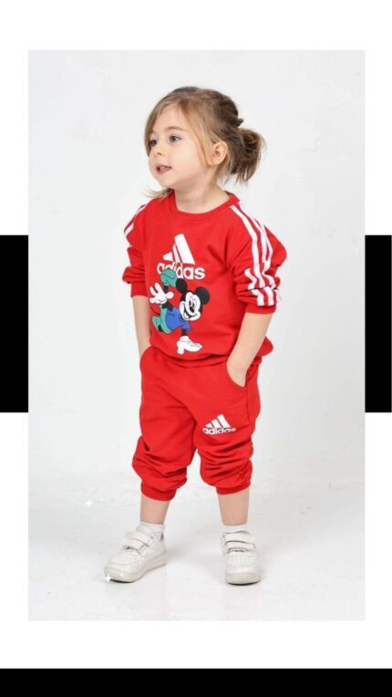 Adidas Baskılı Kız Çocuk İkili Takım  İki İplik Sıkı Dokuma Kumaş Ve Likralı Rahat Tasarım"