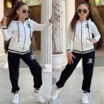 Kız Çocuk Yeni Sezon  Chanel Baskılı 2 İplik Kompakt Kumaş Şıklığı