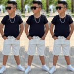 Gabardin Kısa Pantolon  Penye Tişört Takım - Görsel 3