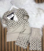 Lacoste Baskılı Şapka Kısa Kollu Tişört  Şort Takımı  Yazlık 3Lü Kombin - Görsel 2