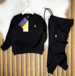 Polo Baskılı Üç İplik Suprem Pamuklu Alt Üst Eşofman Takımı